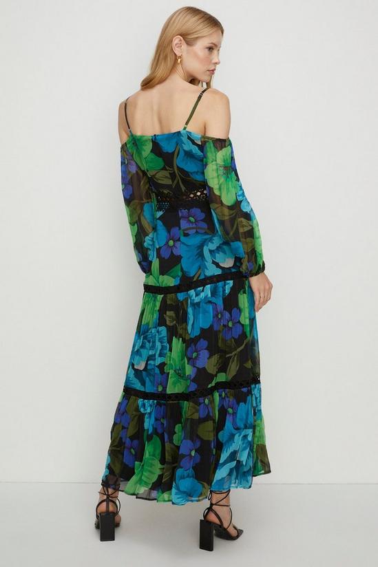 Oasis Bright Floral Lace Cold Shoulder Maxi Dress 3