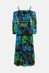 Oasis Bright Floral Lace Cold Shoulder Maxi Dress thumbnail 4