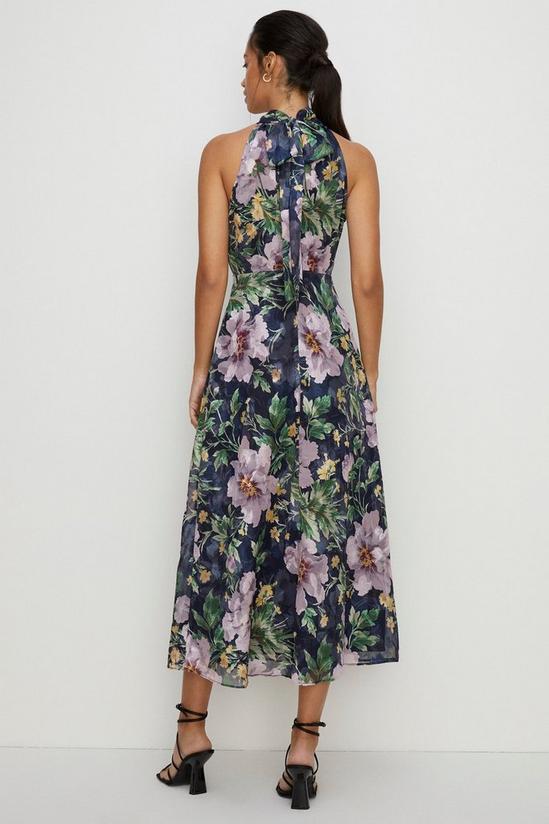 Oasis Petite Lyanna Floral Satin Burnout Midi Dress 3