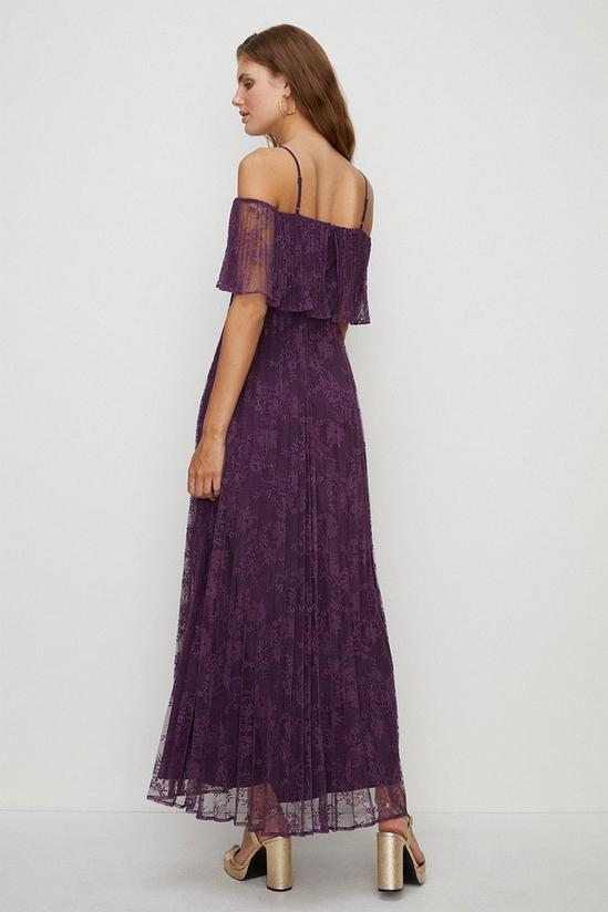 Oasis Pleated Strappy Tiered Lace Maxi Dress 3