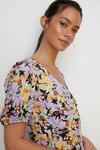 Oasis Floral Slinky Jersey Pleated V Neck Midi thumbnail 2