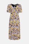 Oasis Floral Slinky Jersey Pleated V Neck Midi thumbnail 4