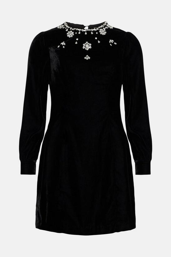Oasis Embellished Velvet Mini Dress 4