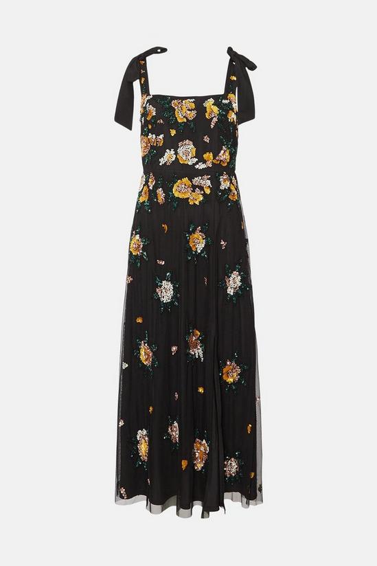 Oasis Embellished Floral Bow Shoulder Midaxi Dress 4