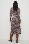 Oasis Floral Slinky Mock Wrap Pleated Midi Dress thumbnail 3