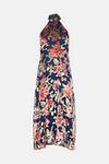 Oasis Petite Tie Halterneck Floral Devore Dress thumbnail 4
