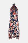 Oasis Tie Halterneck Floral Devore Midi Dress thumbnail 4