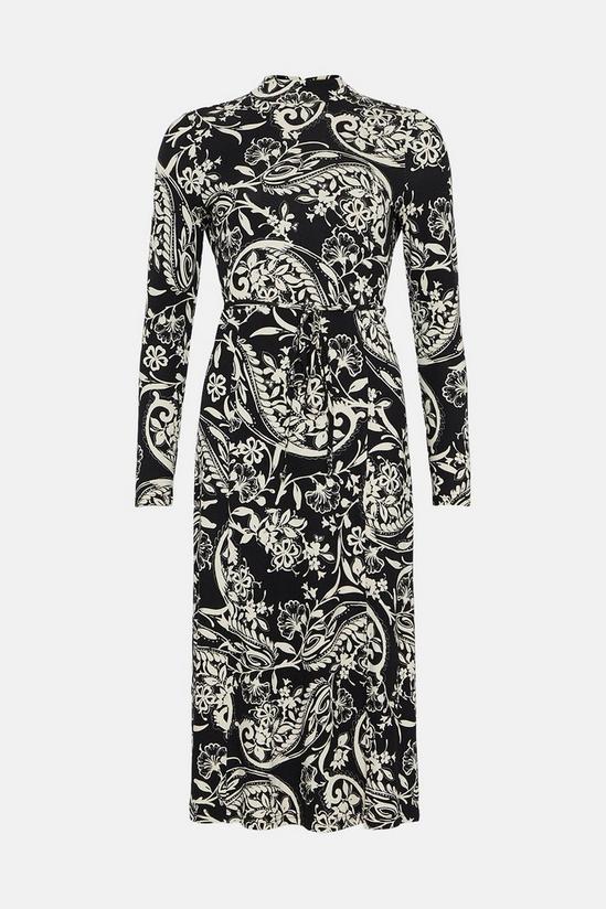 Oasis Petite Paisley Soft Touch Funnel Neck Midi 4