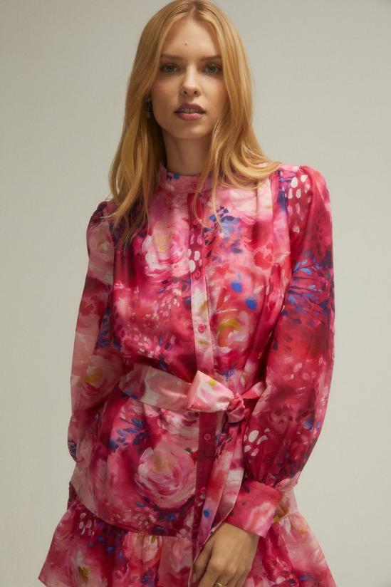 Oasis Oasis x Tipperleyhill Painted Floral Mini Shirt Dress 1