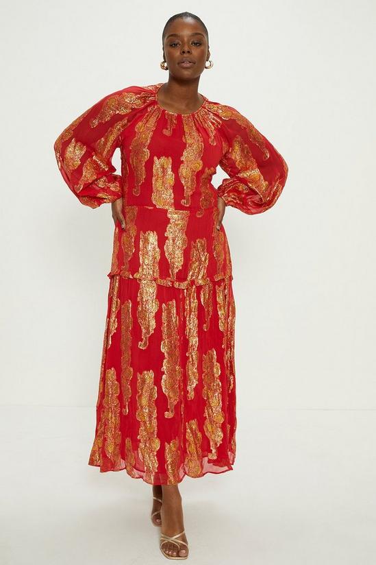 Oasis Curve Shimmer Jacquard Midi Dress 2