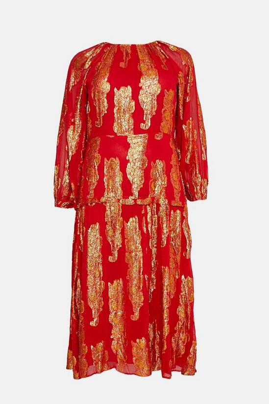 Oasis Curve Shimmer Jacquard Midi Dress 4
