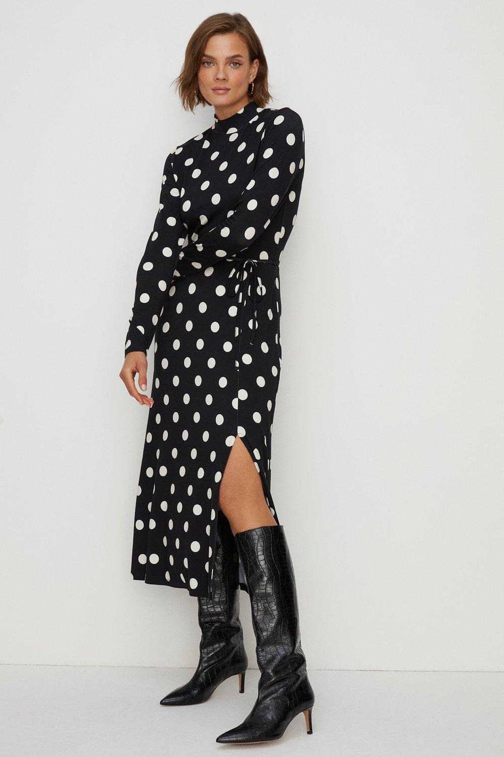 Oasis patched spot dress best sale