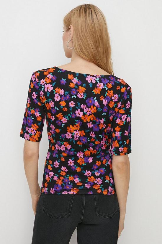 Oasis Jersey Floral Wrap Short Sleeve Top 3