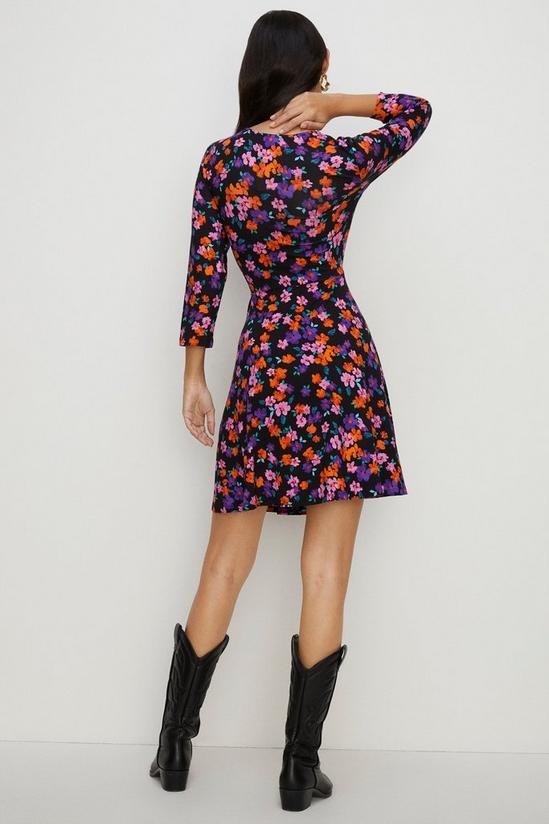 Oasis Jersey Floral Fixed Wrap Mini Dress 3