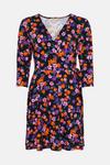 Oasis Jersey Floral Fixed Wrap Mini Dress thumbnail 4