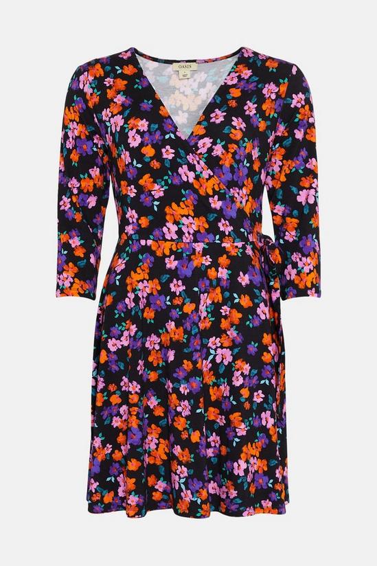Oasis Jersey Floral Fixed Wrap Mini Dress 4