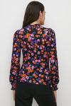 Oasis Jersey Floral Shirred Neck And Cuff Top thumbnail 3