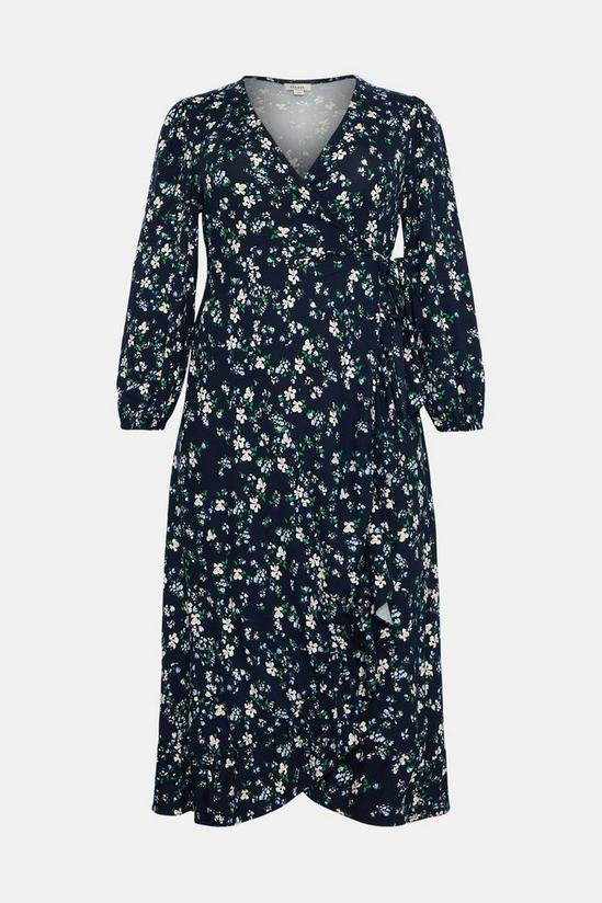 Oasis Plus Size Floral Soft Touch Wrap Midi Dress 4