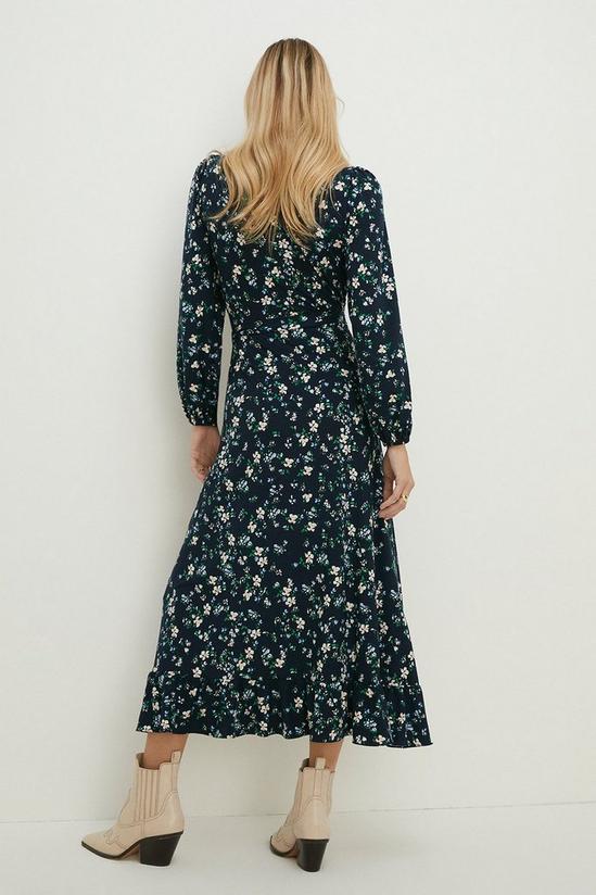 Oasis Petite Floral Soft Touch Wrap Midi Dress 3