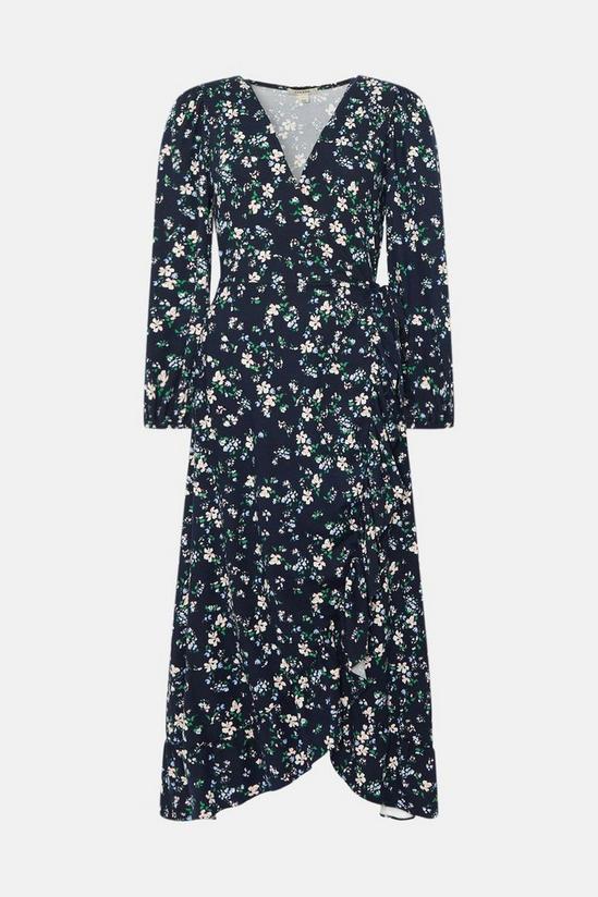 Oasis Petite Floral Soft Touch Wrap Midi Dress 4