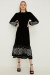 Oasis Petite Rachel Stevens Embroidered Velvet Midi Dress thumbnail 1