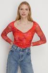 Oasis Floral Mesh Gauged Front Top thumbnail 1