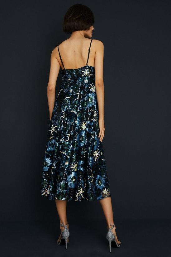 Oasis Embroidered Floral Mesh Strappy Midi Dress 3