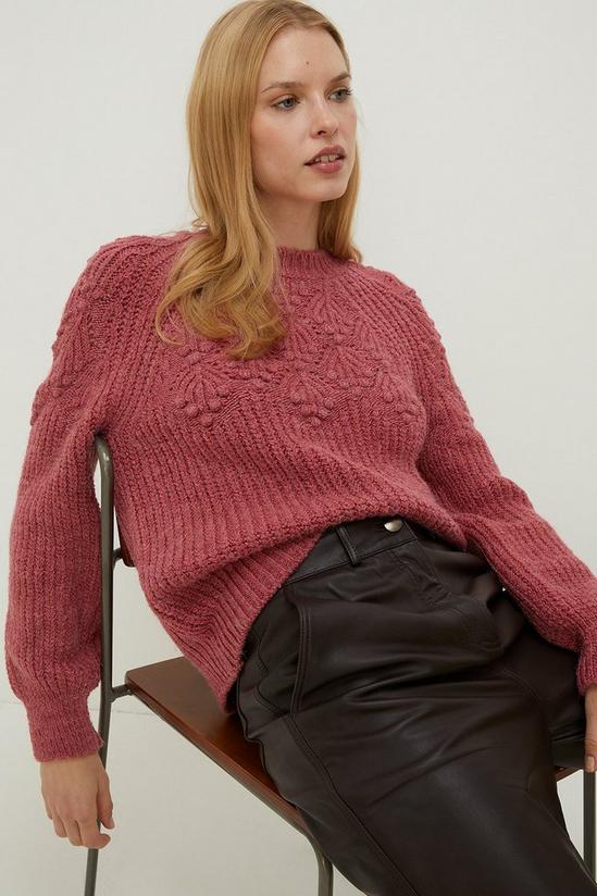 Oasis Oversized Bobble And Pointelle Stitch Jumper 1
