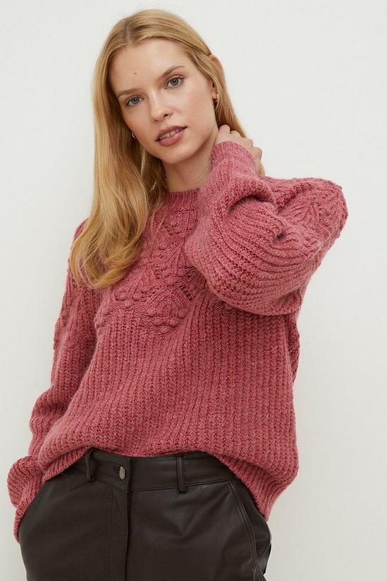 Oasis Oversized Bobble And Pointelle Stitch Jumper 2
