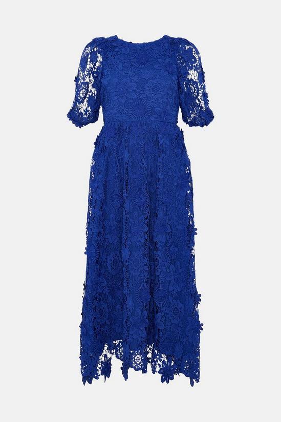 Oasis Lace Puff Sleeve Midi Dress 4