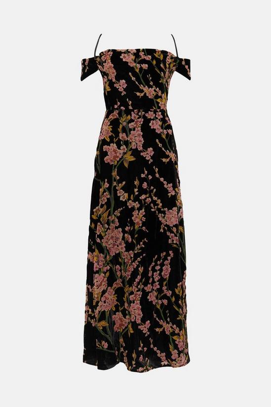Oasis Petite Floral Devore Cowl Neck Maxi Dress 4