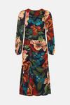 Oasis Large Scaled Floral Ruched Front Midi Dress thumbnail 4