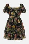 Oasis Pretty Floral Organza Ruched Mini Dress thumbnail 4