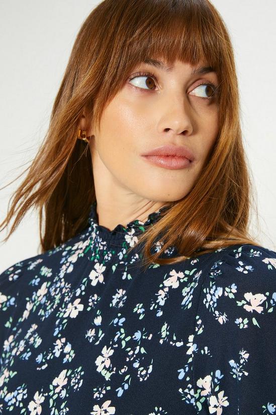 Oasis Petite Floral Soft Touch Shirred Cuff And Neck Top 2