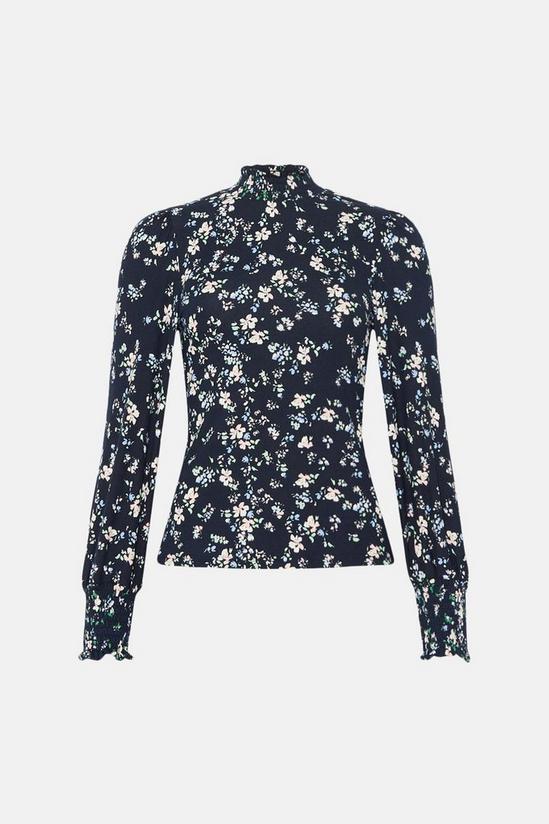 Oasis Petite Floral Soft Touch Shirred Cuff And Neck Top 4