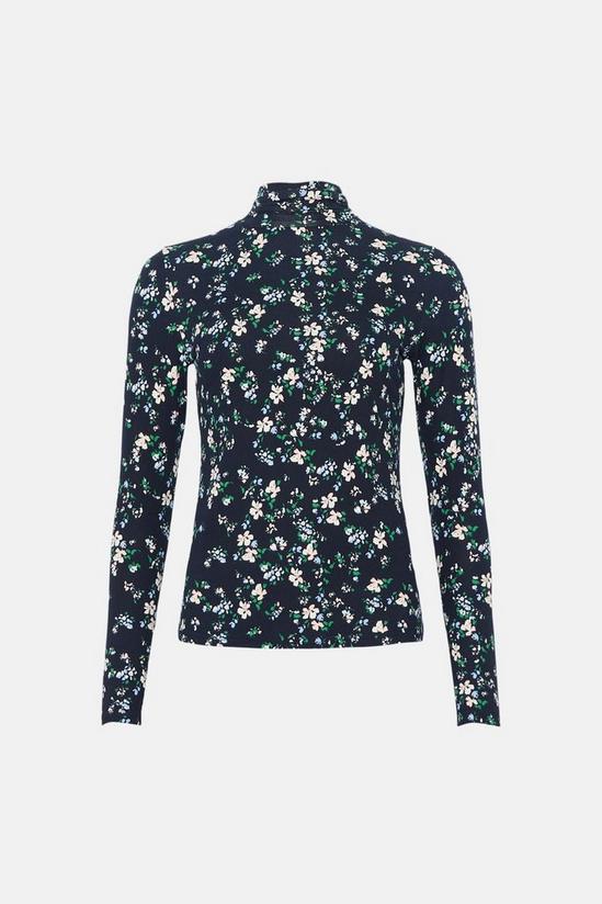 Oasis Floral Soft Touch Funnel Neck Top 4