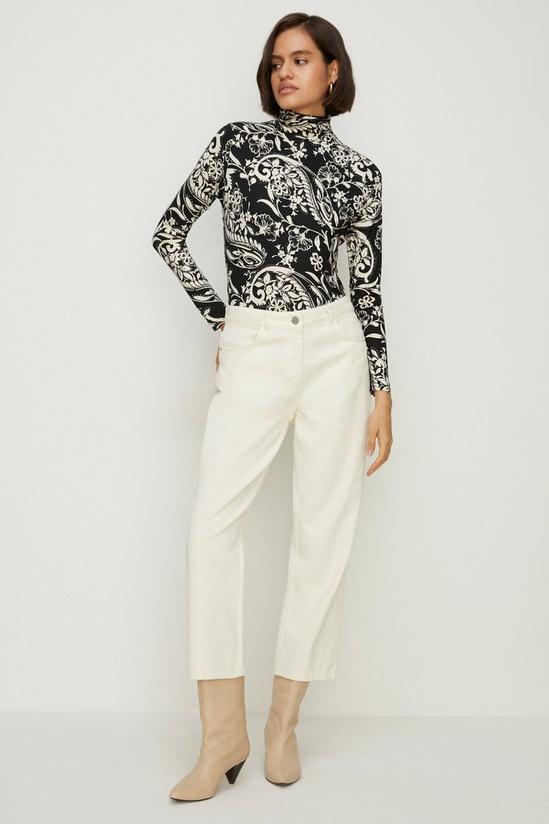 Oasis Paisley Soft Touch Funnel Neck Top 1