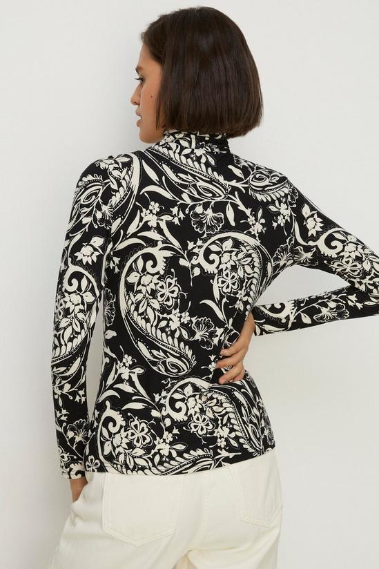 Oasis Paisley Soft Touch Funnel Neck Top 3