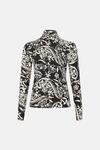 Oasis Paisley Soft Touch Funnel Neck Top thumbnail 4