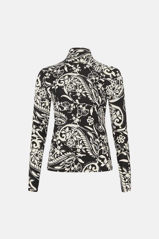 Oasis Paisley Soft Touch Funnel Neck Top 4