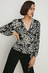 Oasis Paisley Soft Touch Wrap Top thumbnail 2