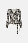 Oasis Paisley Soft Touch Wrap Top thumbnail 4
