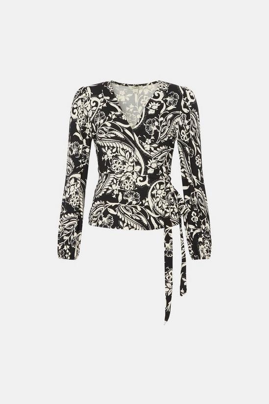 Oasis Paisley Soft Touch Wrap Top 4