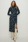 Oasis Floral Soft Touch Funnel Neck Midi Dress thumbnail 2