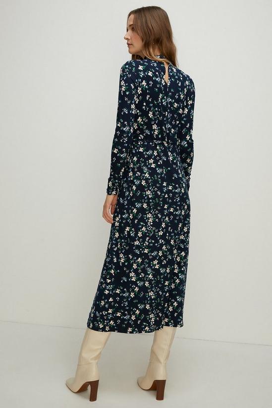 Oasis Floral Soft Touch Funnel Neck Midi Dress 3