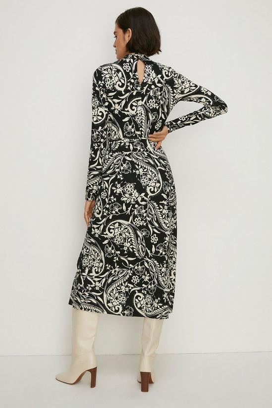 Oasis Paisley Soft Touch Funnel Neck Midi Dress 3
