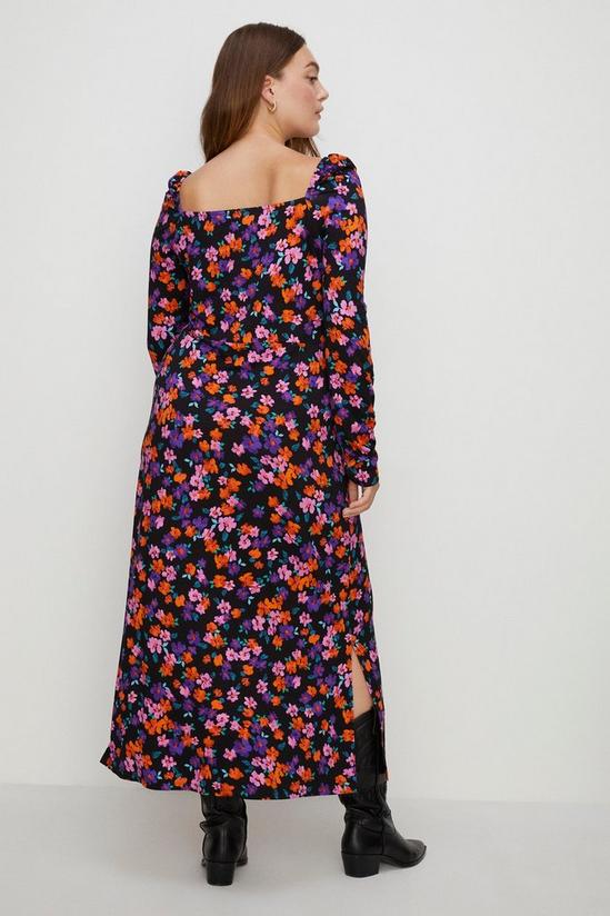 Oasis Plus Size Floral Square Neck Midi Dress 3