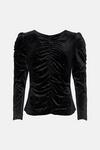 Oasis Glitter Velvet Ruched Front And Sleeve Top thumbnail 4