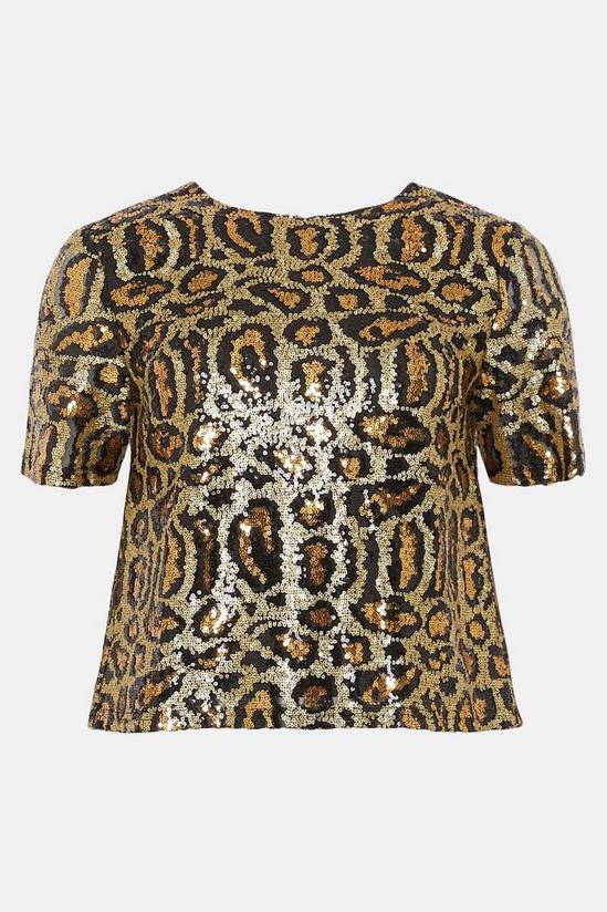 Oasis Animal Sequin Boxy Short Sleeve T-shirt 4