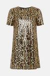 Oasis Animal Sequin Short Sleeve T-shirt Mini Dress thumbnail 4